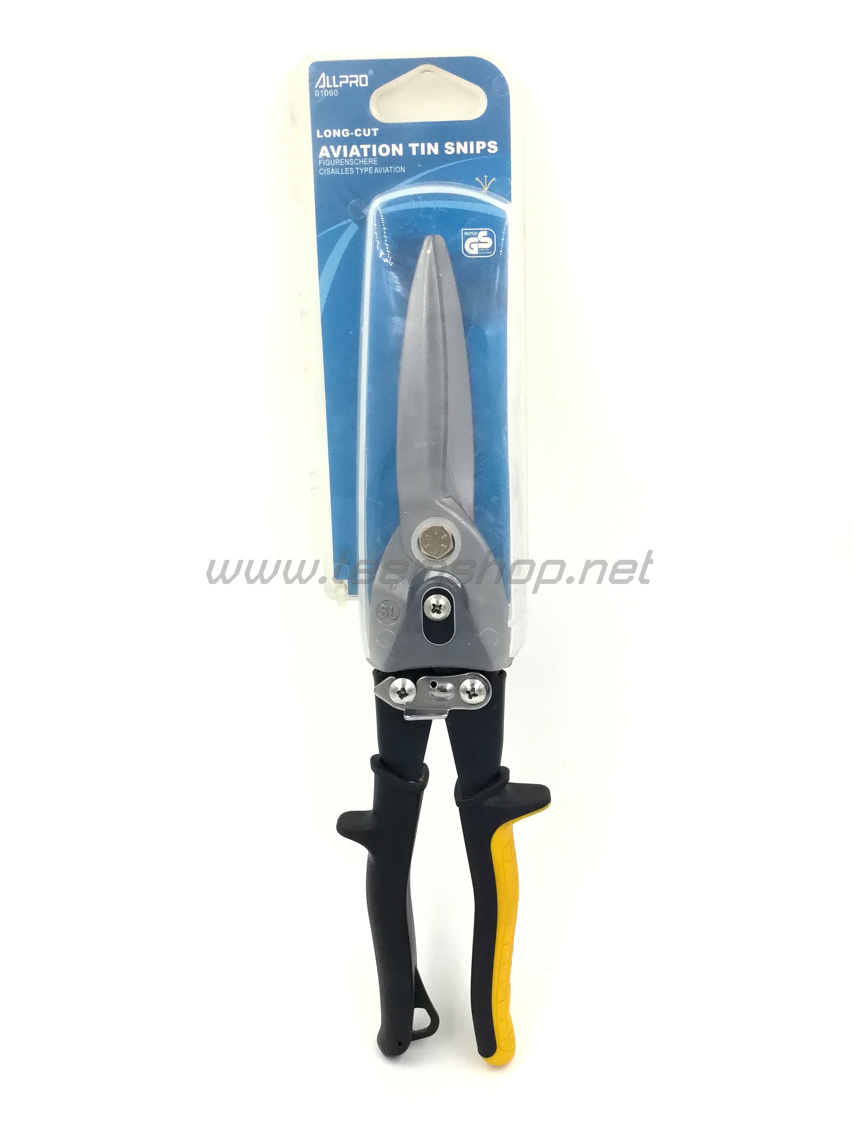 ALLPRO กรรไกรตัดสังกะสี NO.01060 รุ่นด้ามเหลืองปากยาว Made in Taiwan