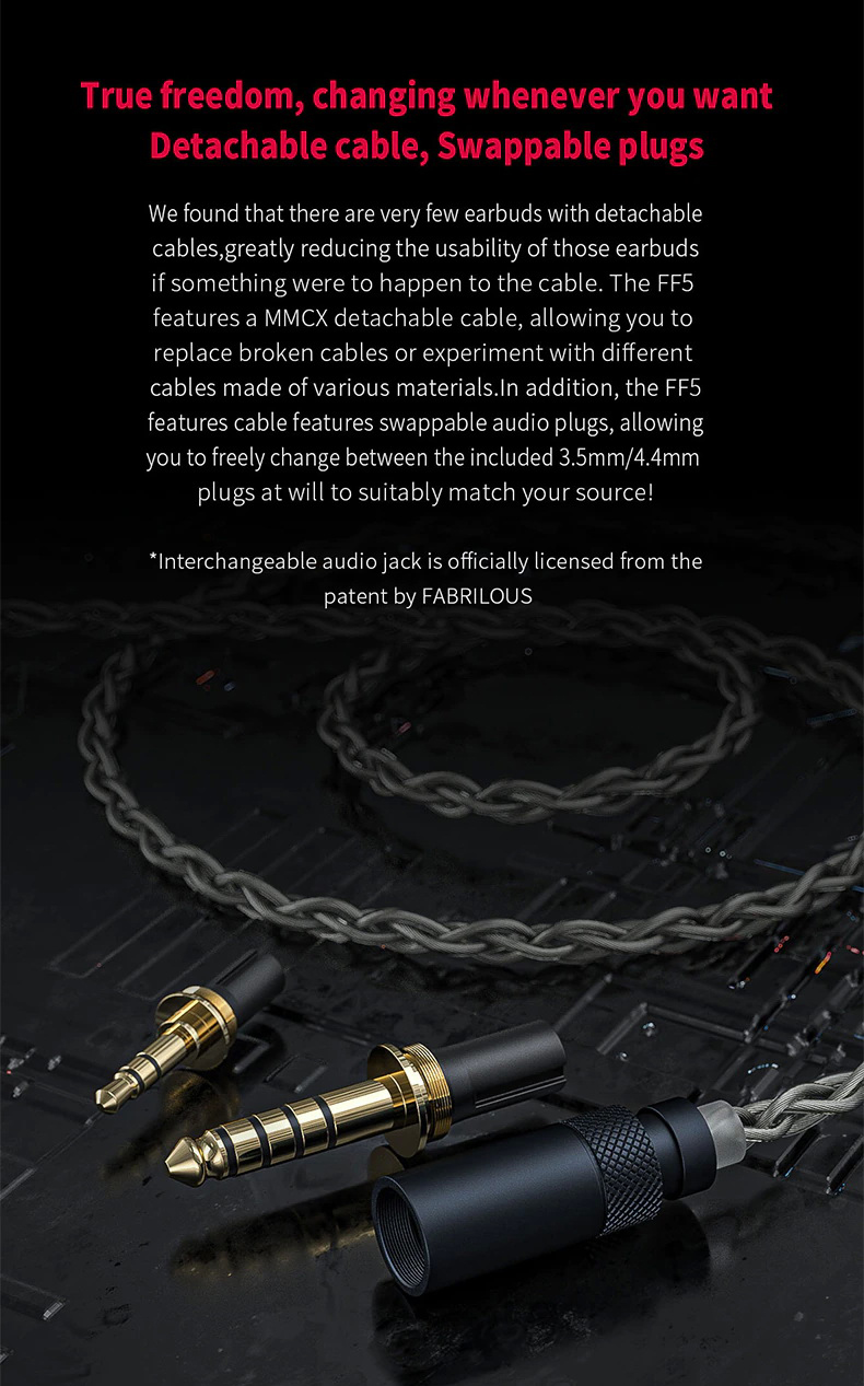 ขาย FiiO FF5 หูฟังเอียบัดไดรเวอร์ไดนามิก 14.2mmรุ่นใหม่ บอดี้อลูมิเนียม ถอดสายได้ ประกันศูนย์ไทย