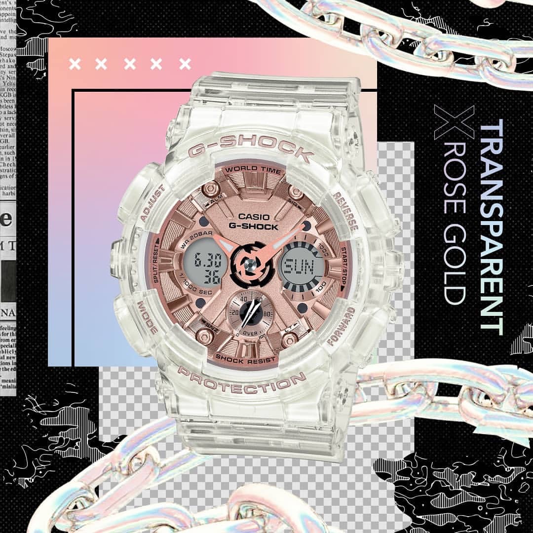 นาฬิกา Casio G-Shock มินิ S-Series Special Color GMA-S120SR Skeleton Rose Gold series รุ่น GMA-S120SR-7A ของแท้ รับประกัน1ปี