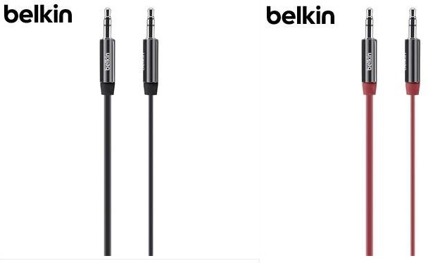 ขายสาย Belkin Mix it AUX สาย AUX เส้นแบนยาวขนาด0.9เมตรหัวแบบ Mini To Mini 3.5mm ใช้ฟังเพลงบนรถ/ลำโพง/เครื่องเสียง