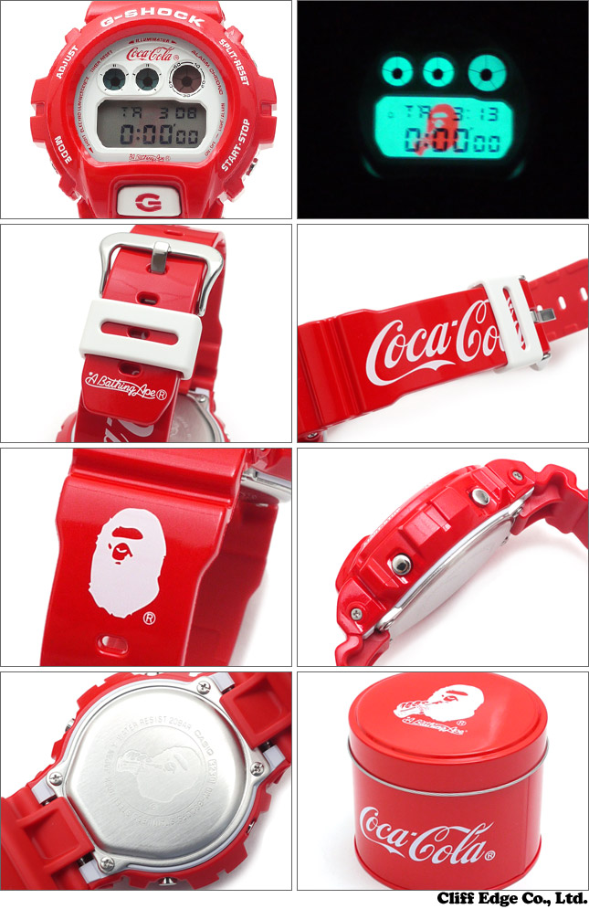นาฬิกา คาสิโอ CASIO G-SHOCK Limited Edition Rare item รุ่น DW-6900FS A BATHING APE (BAPE) x Coca-Cola หายากมาก