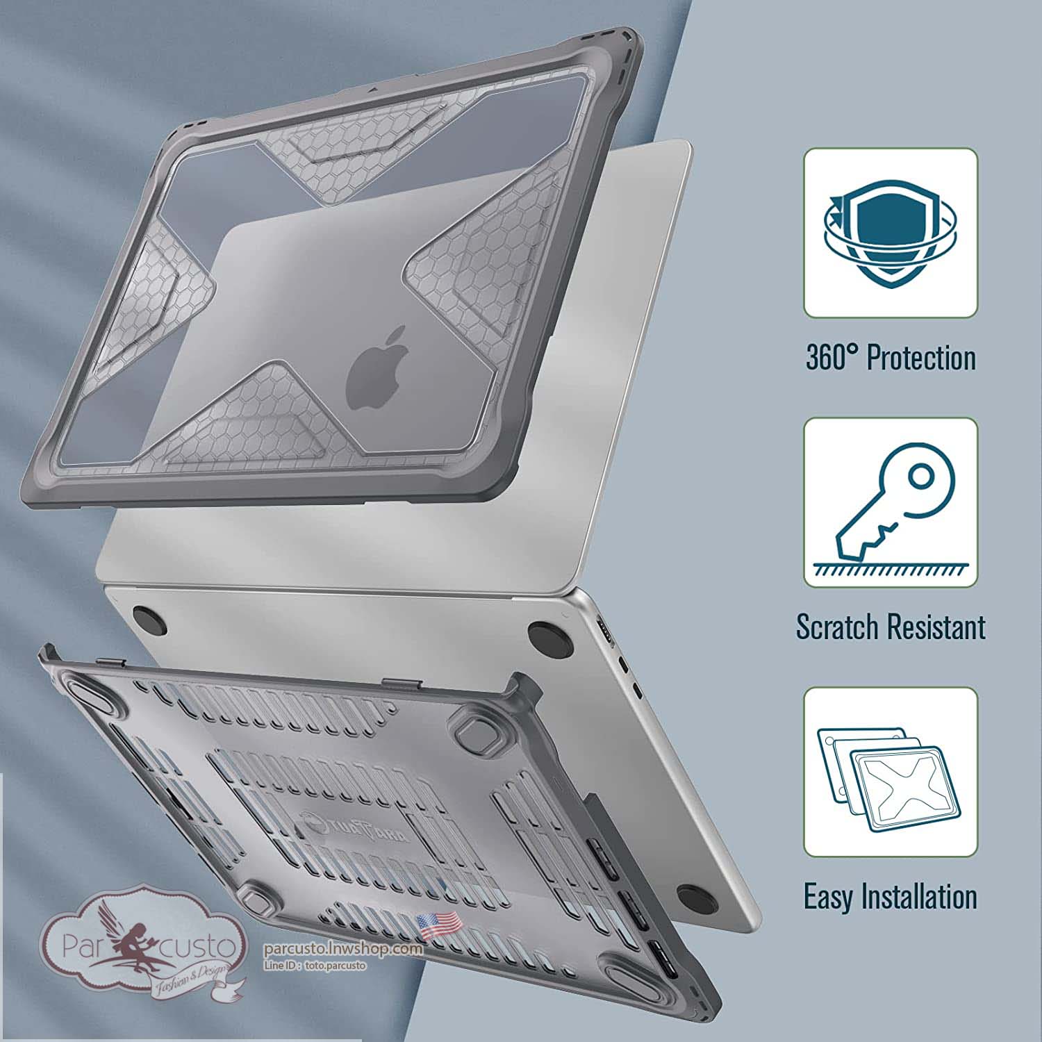 เคสกันกระแทก MacBook Air 13.6 Inch A2681 (2022) [Heavy Duty] จาก Fintie [Pre-order USA]