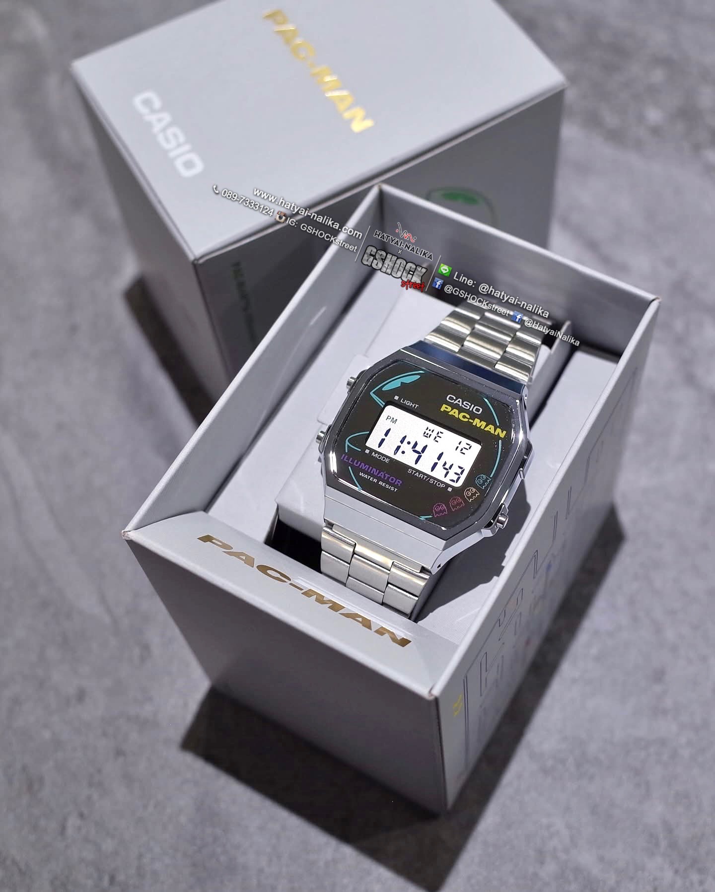 นาฬิกา คาสิโอ CASIO x PAC-MAN Limited Collaboration models รุ่น A168WEPC-7A ของแท้ รับประกัน1ปี