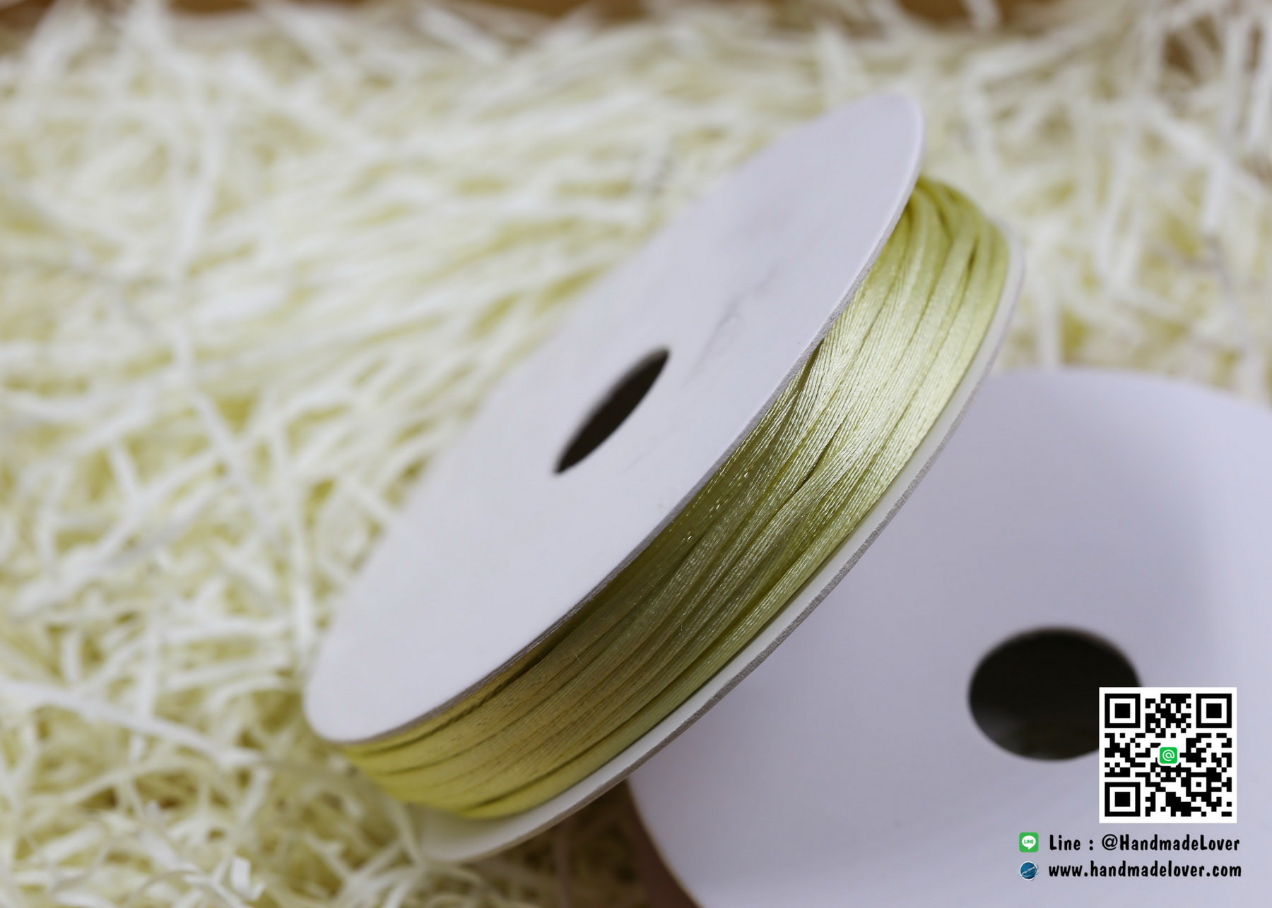 เชือกหางหนู สีเหลืองครีม [2] ขนาด 2 มิล [อย่างดี เนื้อนุ่ม]