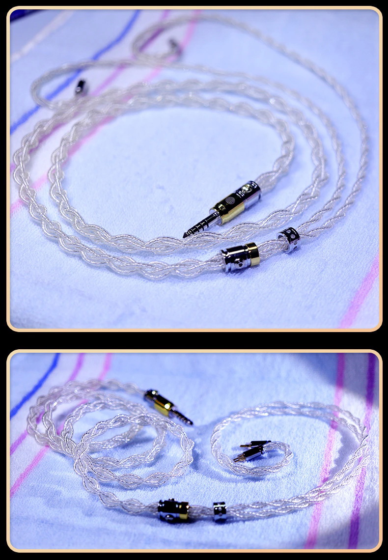 ขาย Hakugei Glacier+ สายอัพเกรดหูฟัง ทองแดงชุบเงิน 6N OCC ถัก4