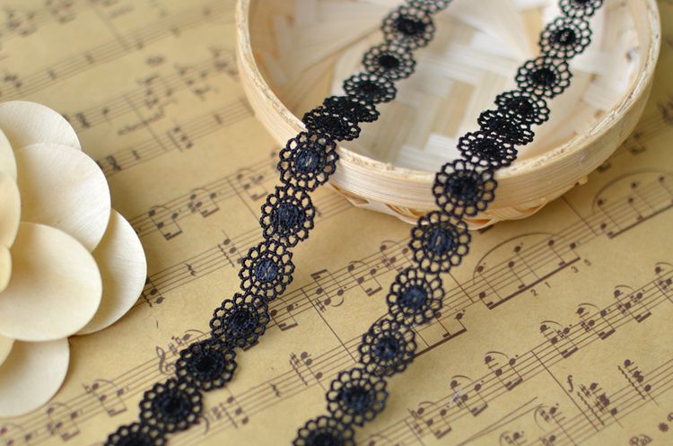 ผ้าลูกไม้ สีดำ สำหรับทำ Choker ขนาด 1.5 CM.