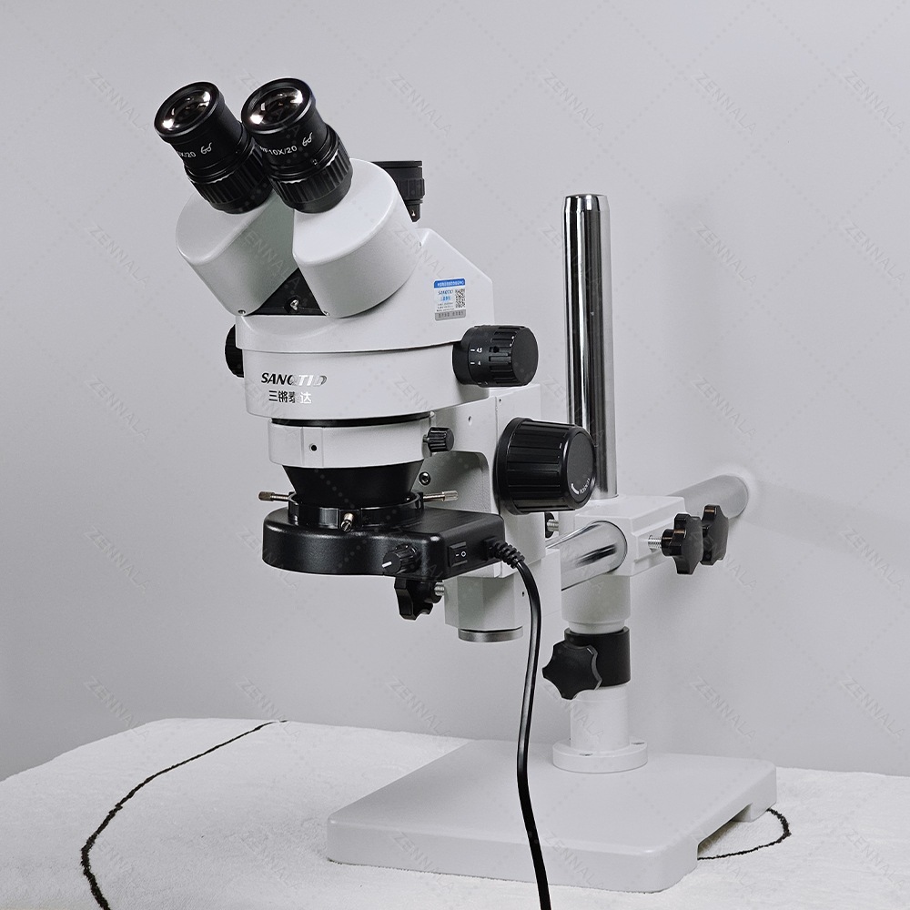 กล้องจุลทรรศน์ แบบมีแขน SANQTID trinocular stereo 7-45x Full HD รุ่น ZSA-45-HD