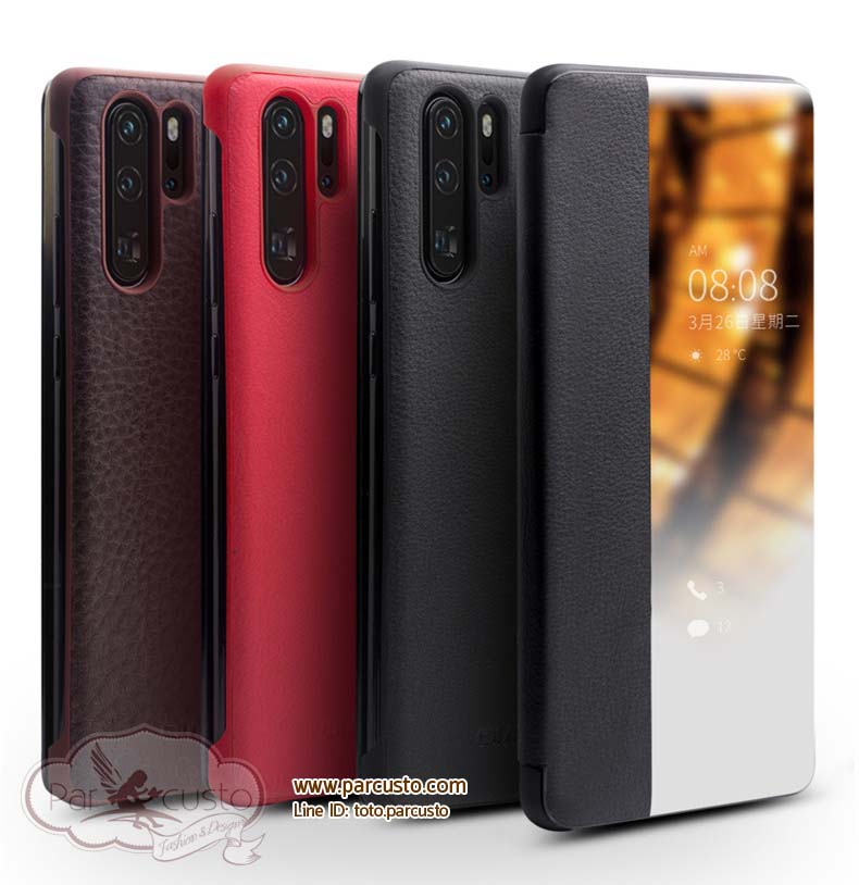 เคสหนังแท้ Huawei P30 และ P30 Pro มีหน้าต่าง (โปรดระบุรุ่น) จาก QIALINO [Pre-order]