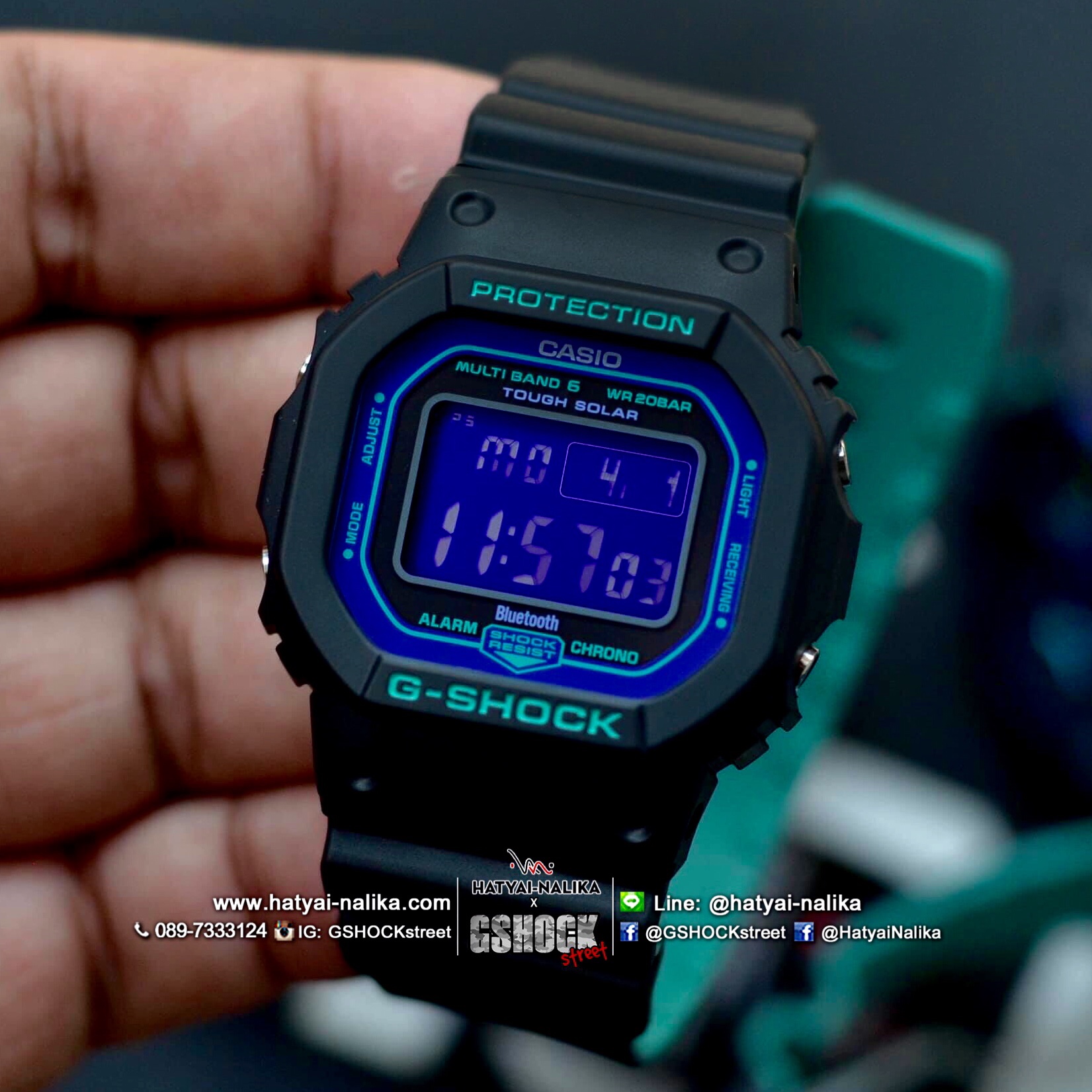 นาฬิกา Casio G-Shock โจ๊กเกอร์ Special color Black & Light Colors series รุ่น GW-B5600BL-1 ของแท้ รับประกัน1ปี