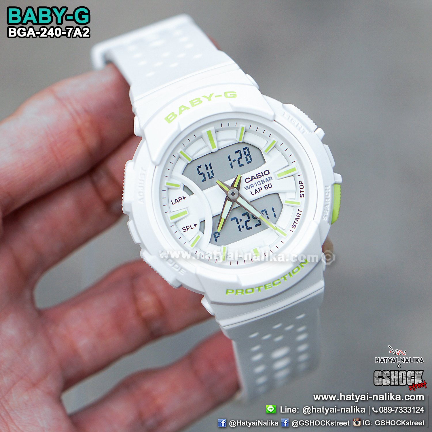 นาฬิกา Casio Baby-G for Running BGA-240 Neon Color series รุ่น BGA-240-7A2 ของแท้ รับประกัน1ปี