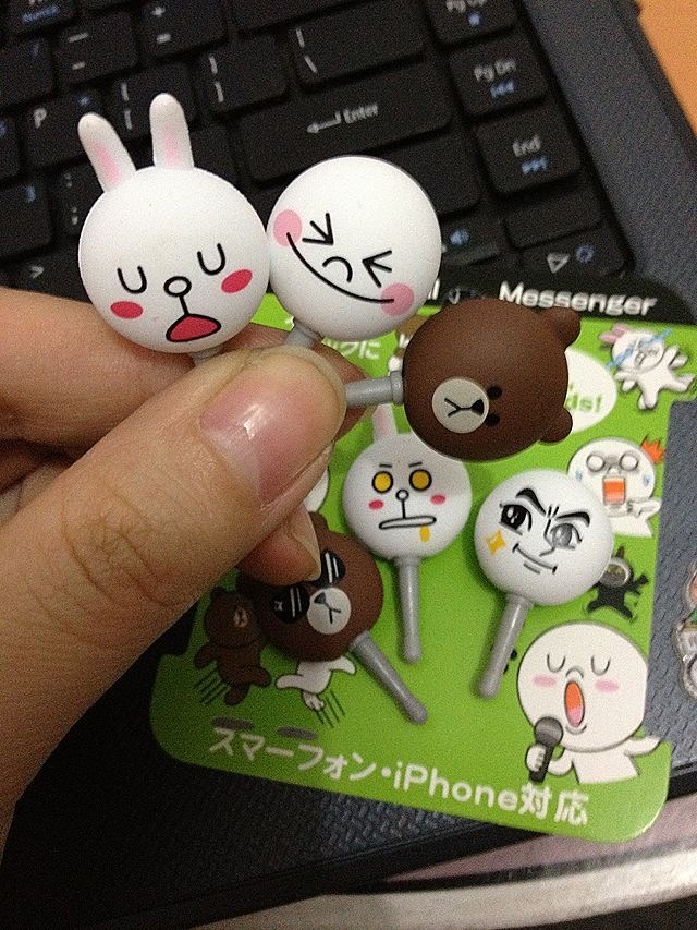 ขาย LINE จุกปิดหูฟัง จุกกันน้ำ จุกกันฝุ่น สำหรับมือถือ iPhone จากตัวละครสุดฮิตของญี่ปุ่น