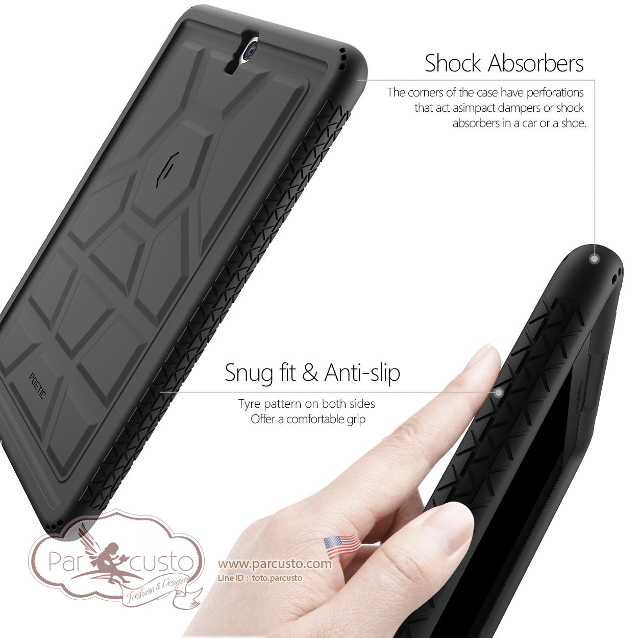 เคสซิลิโคนกันกระแทก Samsung Galaxy Tab S3 9.7 [TurtleSkin] จาก Poetic [Pre-order USA]