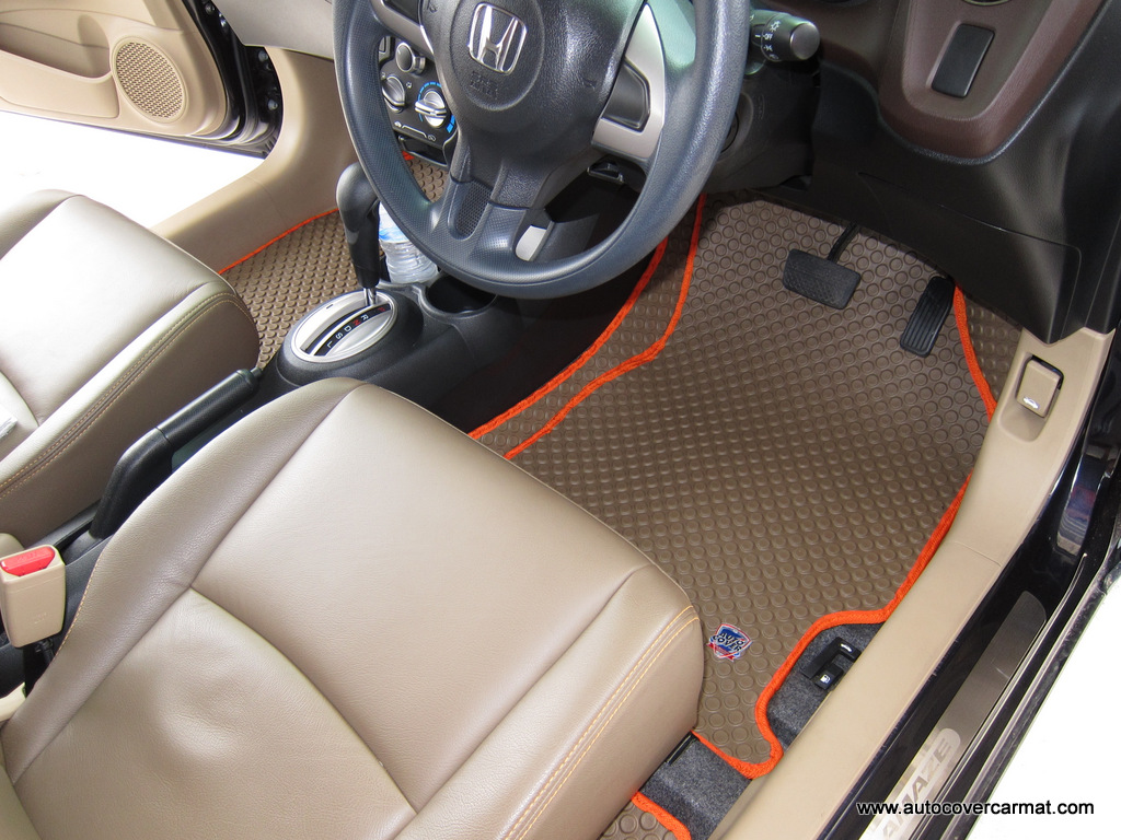พรมปูพื้นรถยนต์ พรมกระดุม รถ HONDA BRIO AMAZE 4 DOOR ชุดภายในห้องโดยสาร จำนวน 10 ชิ้น