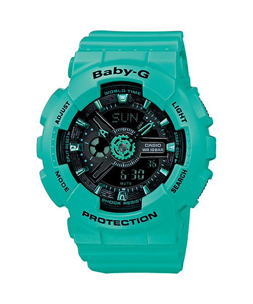 นาฬิกา คาสิโอ Casio Baby-G Girls' Generation Street Neon Duo Color series รุ่น BA-111-3A สีมิ้นท์