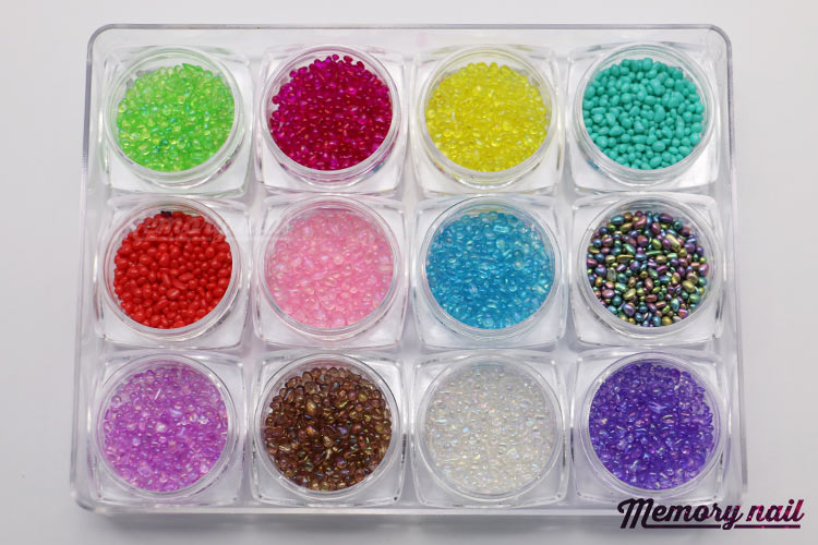 มุกทรงหิน เซ็ต12สี แบบที่1 กล่องสีเหลี่ยมใหญ่