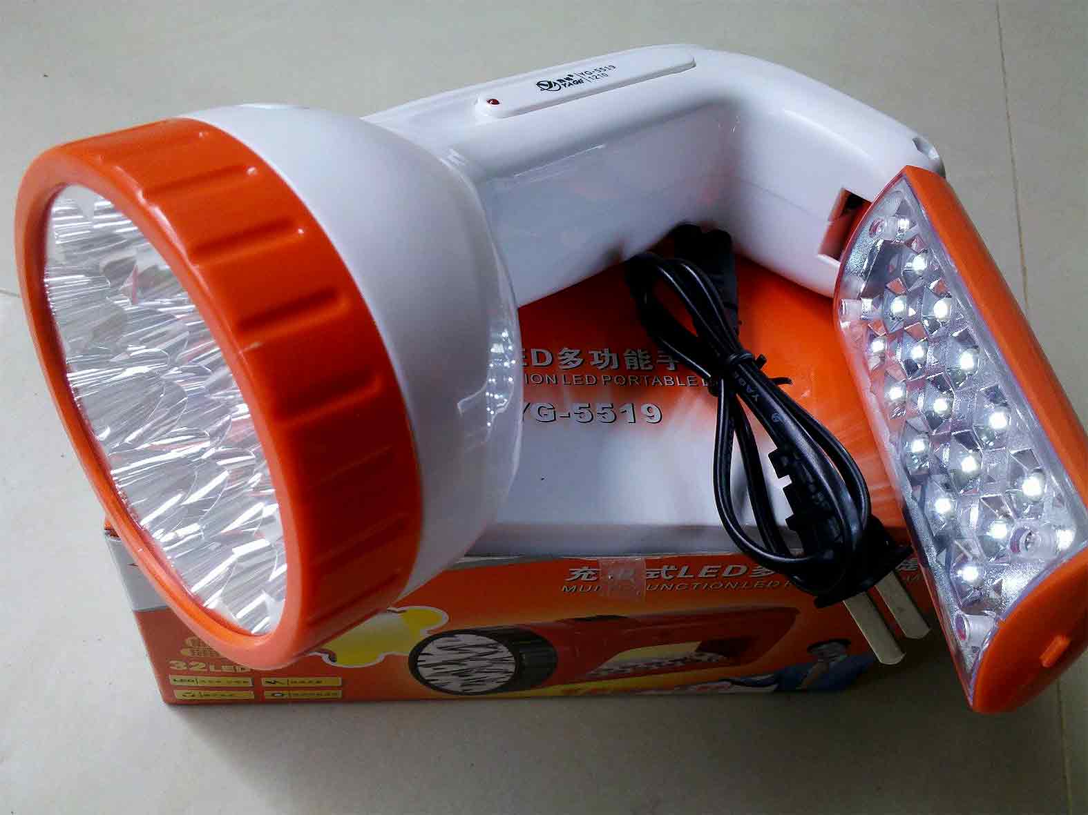 ไฟฉายอเนกประสงค์ด้ามมีไฟ LED 17+12 LED ชาร์จไฟบ้านได้ YG5519