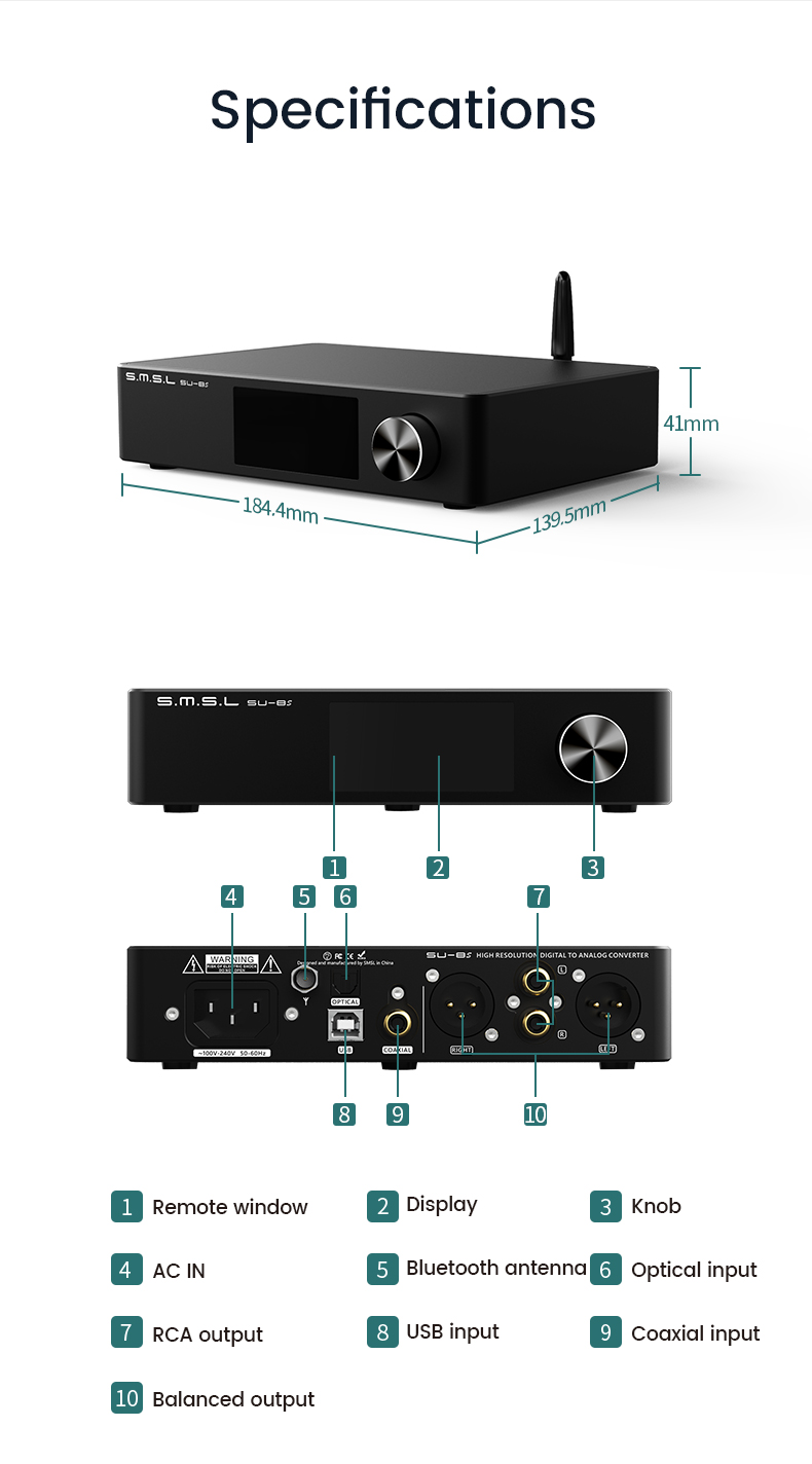 ขาย SMSL SU-8S DAC ระดับ High-End รองรับ MQA ประกันศูนย์ไทย