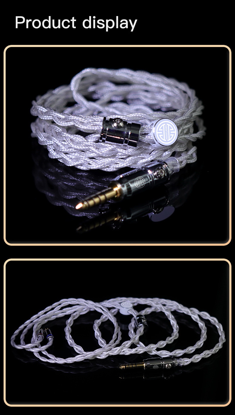 ขาย Hakugei Plume สายอัพเกรดหูฟัง ทองแดงชุบเงิน 6N OCC แบบ Litz