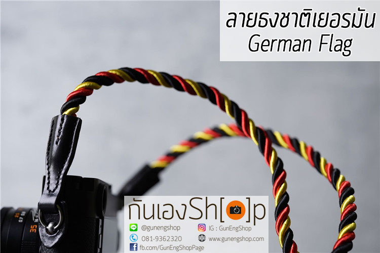 สายคล้องกล้องเชือกถัก ไหมไนล่อน Series ธงชาติ