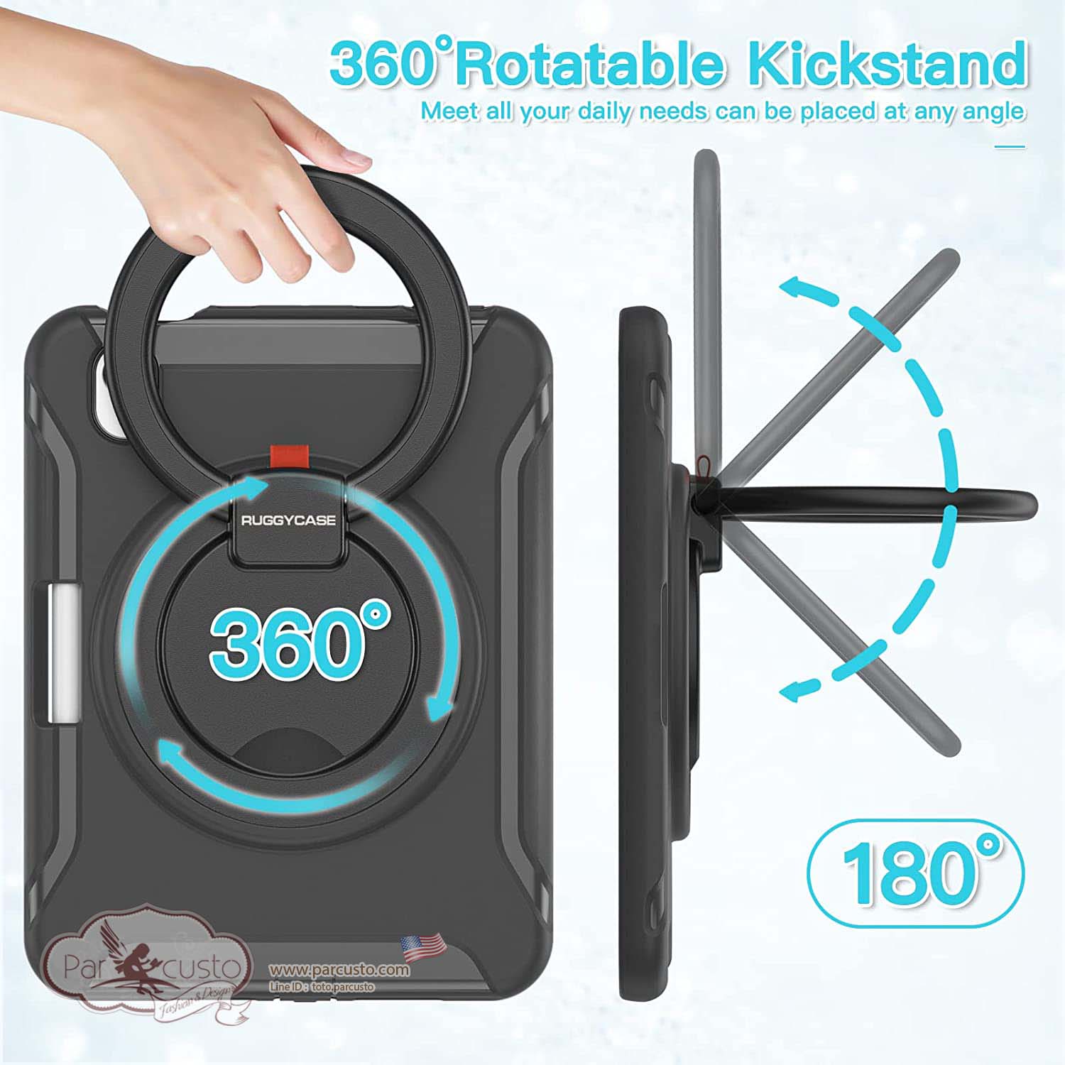 เคสกันกระแทก Apple iPad mini 6 2021 [360 Degrees Rotation Stand] จาก RUGGYCASE [Pre-order USA]