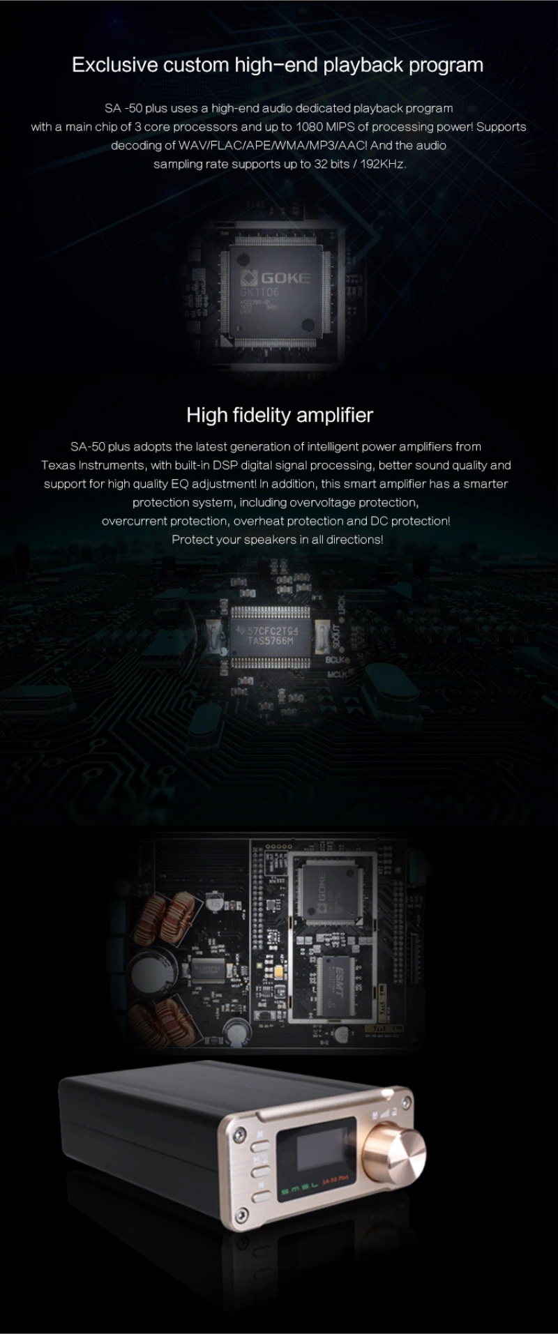 ขาย SMSL SA-50 PLUS DAP ตั้งโต๊ะพร้อม Amplifier ในตัว ประกันศูนย์ไทย