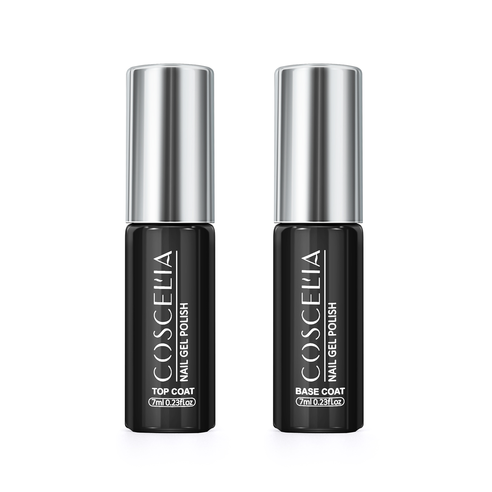 แพ็คคู่ ( 2ขวด ) Top+ Base gel ท๊อปเจล+เบสเจล COSCELIA ( ขวดทรงกระบอก 7ml. )