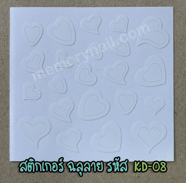 สติ๊กเกอร์ติดเล็บ ลายหัวใจ