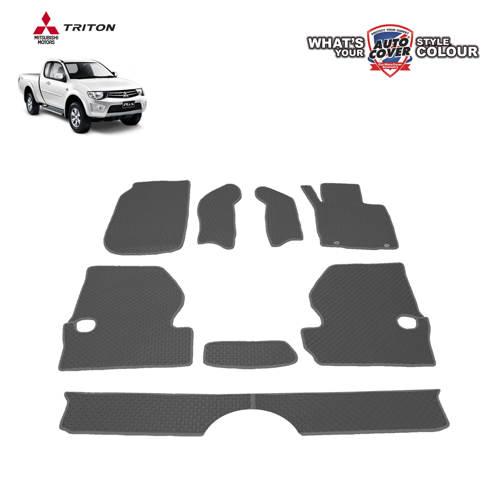 พรมปูพื้นรถยนต์ พรมกระดุม รถ MITSUBISHI TRITON MEGA CAB ปี 2006-2014 ชุดภายในห้องโดยสาร จำนวน 8 ชิ้น