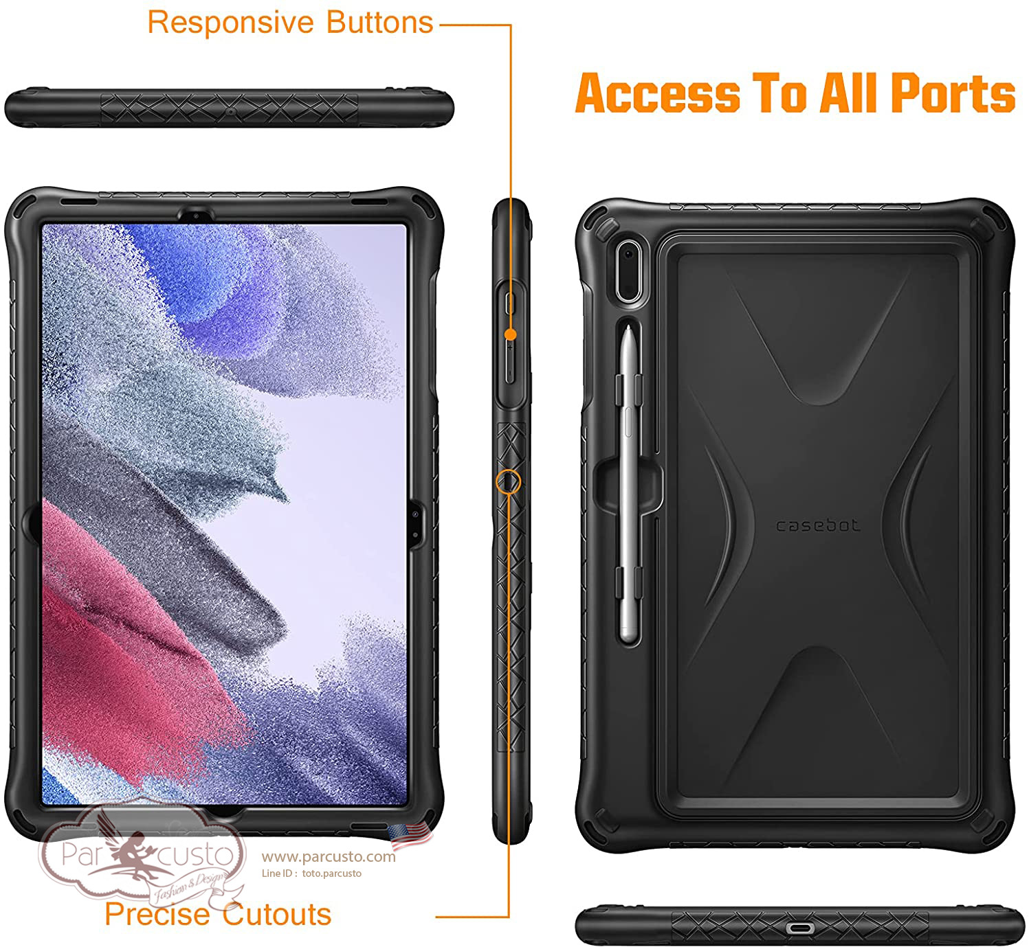 เคสซิลิโคน Samsung Galaxy Tab S7 FE 12.4 inch 2021 [CASEBOT] จาก Fintie [Pre-order USA]