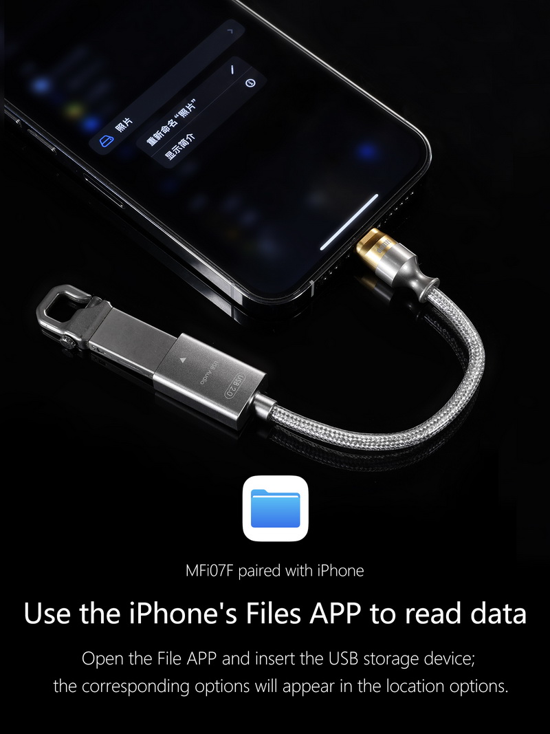 DD MFi07F สายแปลง Lightning เป็น USB 2.0 OTG สำหรับต่อกับอุปกรณ์เครื่องเสียง ประกันศูนย์ไทย