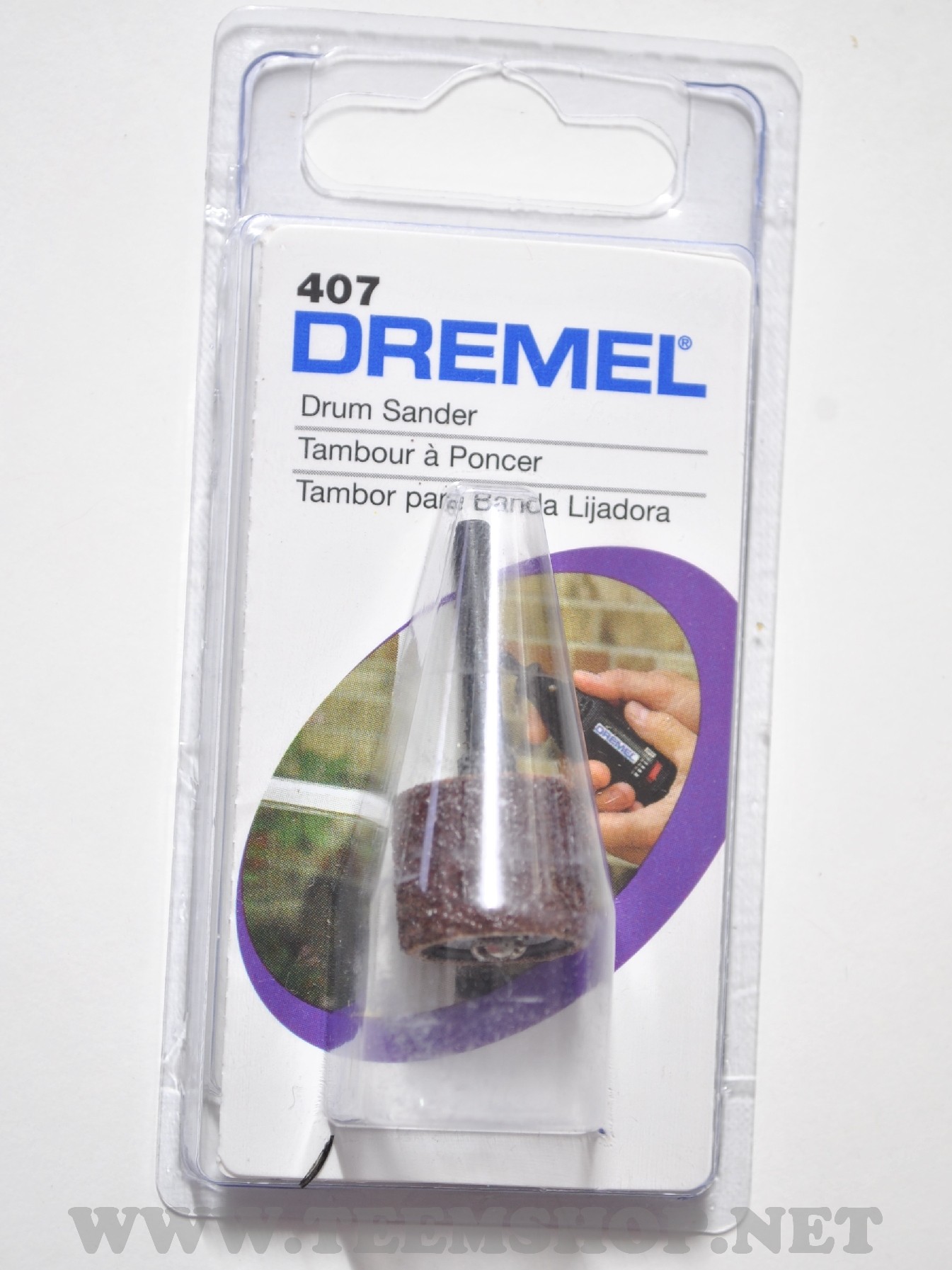 2615000407 DREMEL 407 แกนต่อพร้อมปลอกกระดาษทราย นาด 12.7มม.