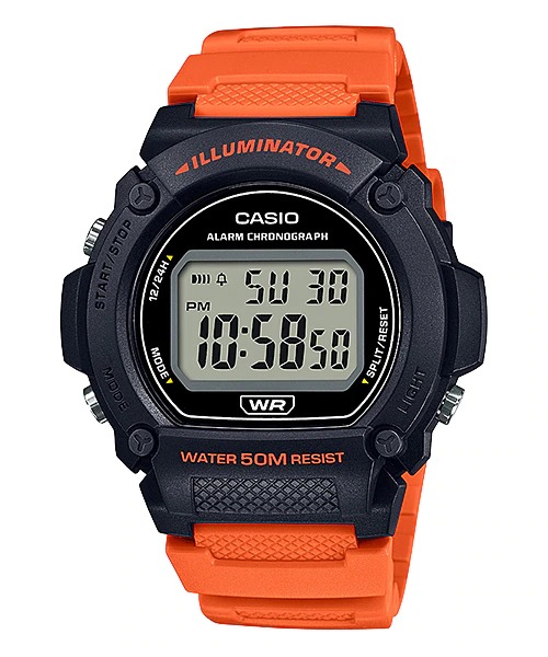 นาฬิกา Casio STANDARD DIGITAL รุ่น W-219H-4AV ของแท้ รับประกัน1ปี