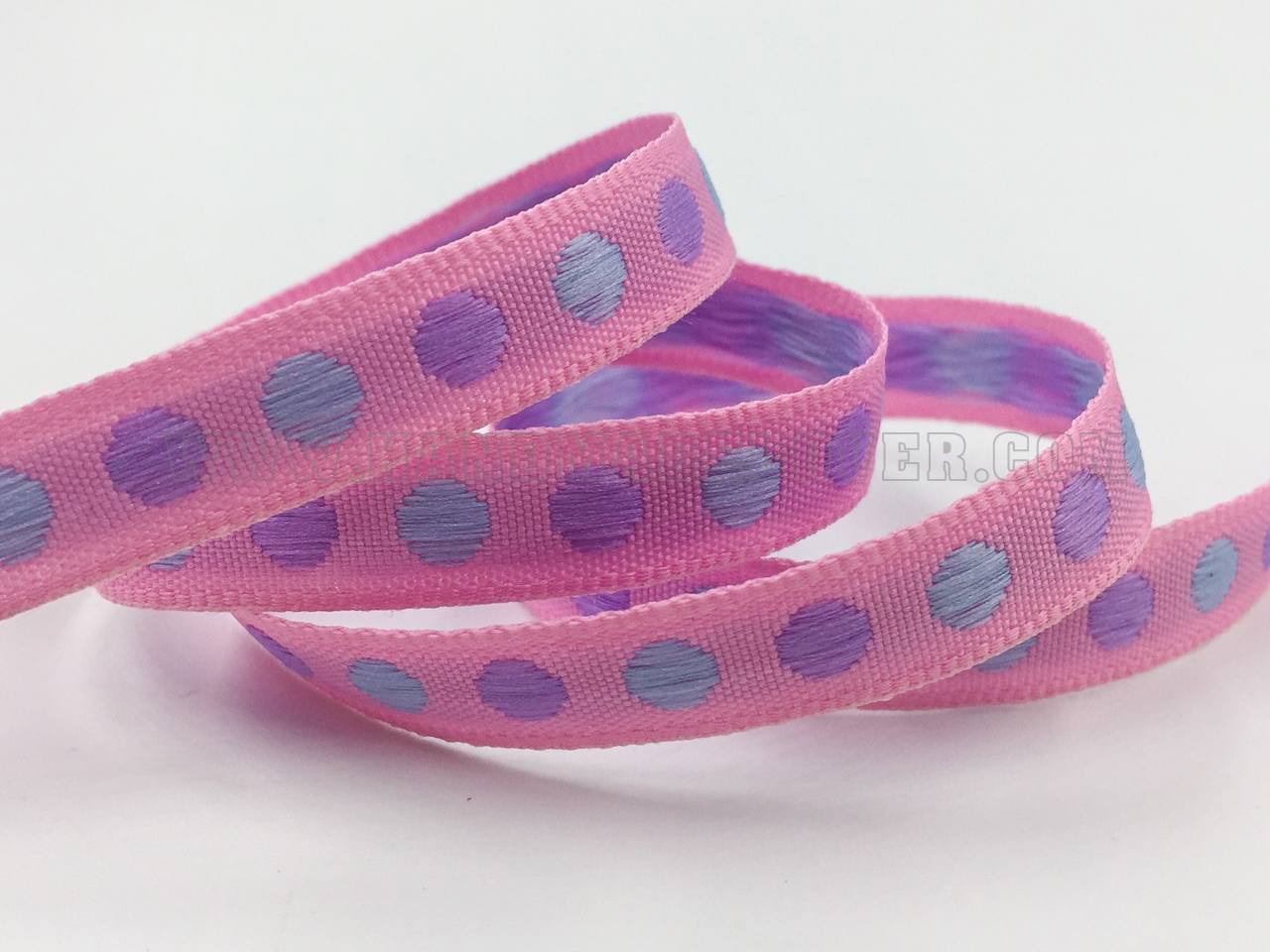 ริบบิ้นผ้า ลายจุด ขนาด 9 มิล