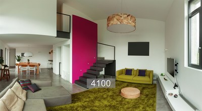 ฉากสำหรับถ่ายรูปหรือ Live สีสวยสด รูปห้องนั่งเล่น #01 ขนาด 2x1.5m [หมด]