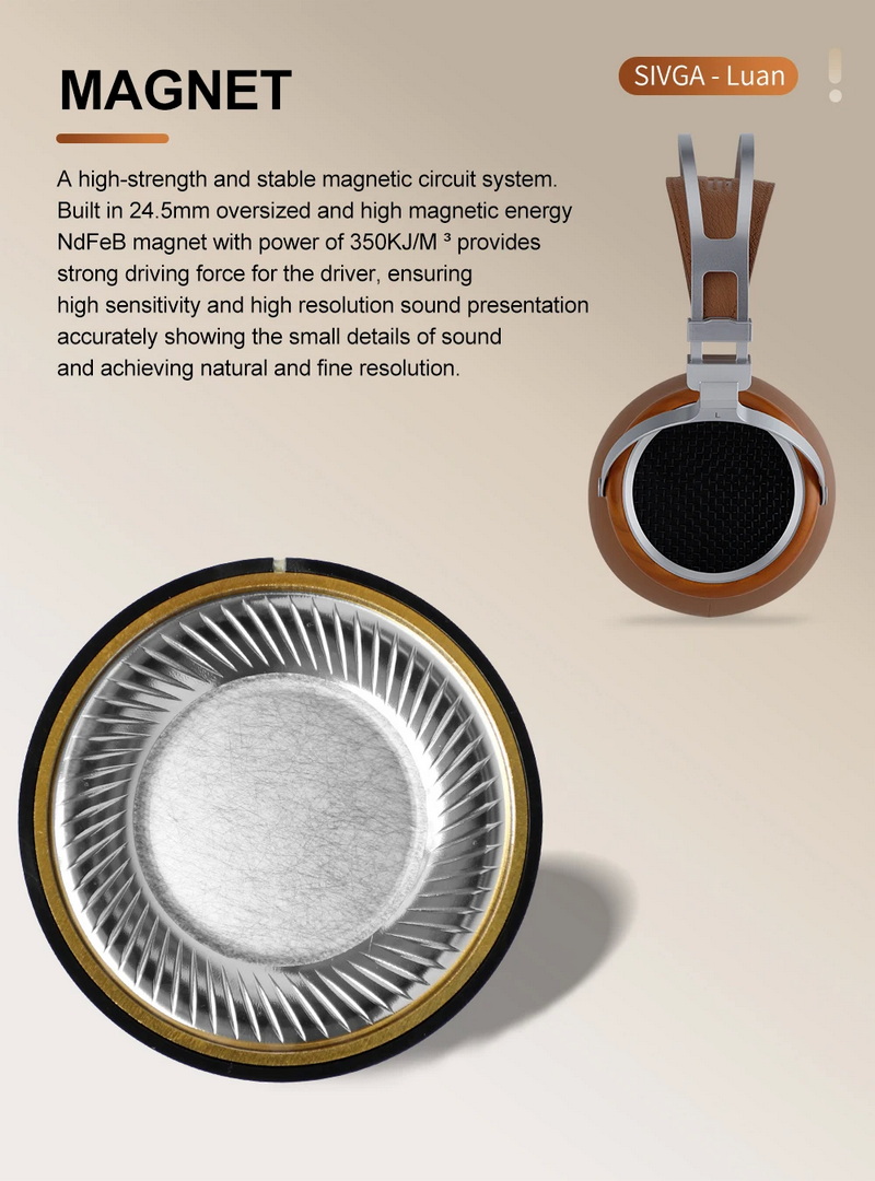 Sivga Luan หูฟัง Headphone ไดรเวอร์ไดนามิก ไดอะแฟรมชุบนิกเกิล ไม้แบบเปิดด้านหลัง ประกันศูนย์ไทย