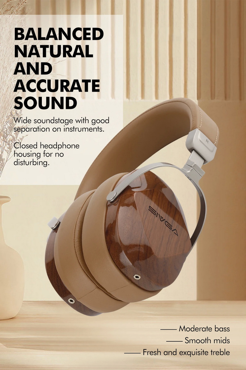 Sivga Oriole หูฟัง Headphone ไดรเวอร์ไดนามิก เสียงเที่ยงตรงสูง ไม้แบบปิดด้านหลัง ประกันศูนย์ไทย