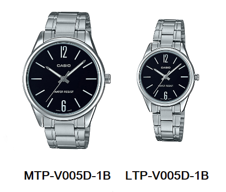นาฬิกา คาสิโอ Casio SETคู่รัก รุ่น MTP-V005D-1B+LTP-V005D-1B ของแท้ รับประกัน 1 ปี