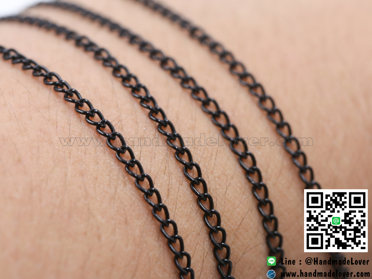 โซ่โลหะ สีดำ ขนาด 2x3 mm.