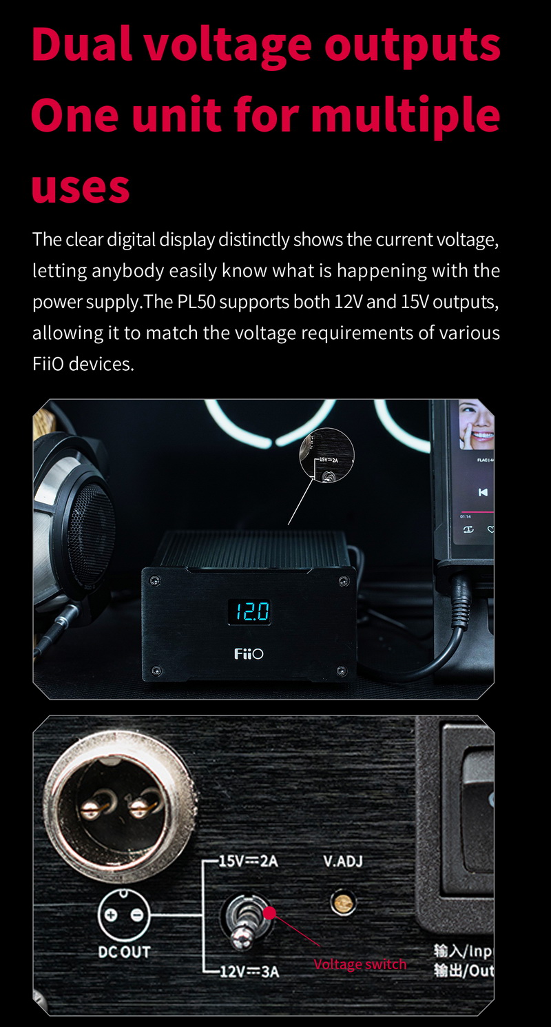 ขาย FiiO PL50 แหล่งจ่ายไฟแบบควบคุมเชิงเส้น เสียงรบกวนต่ำ ประกันศูนย์ไทย
