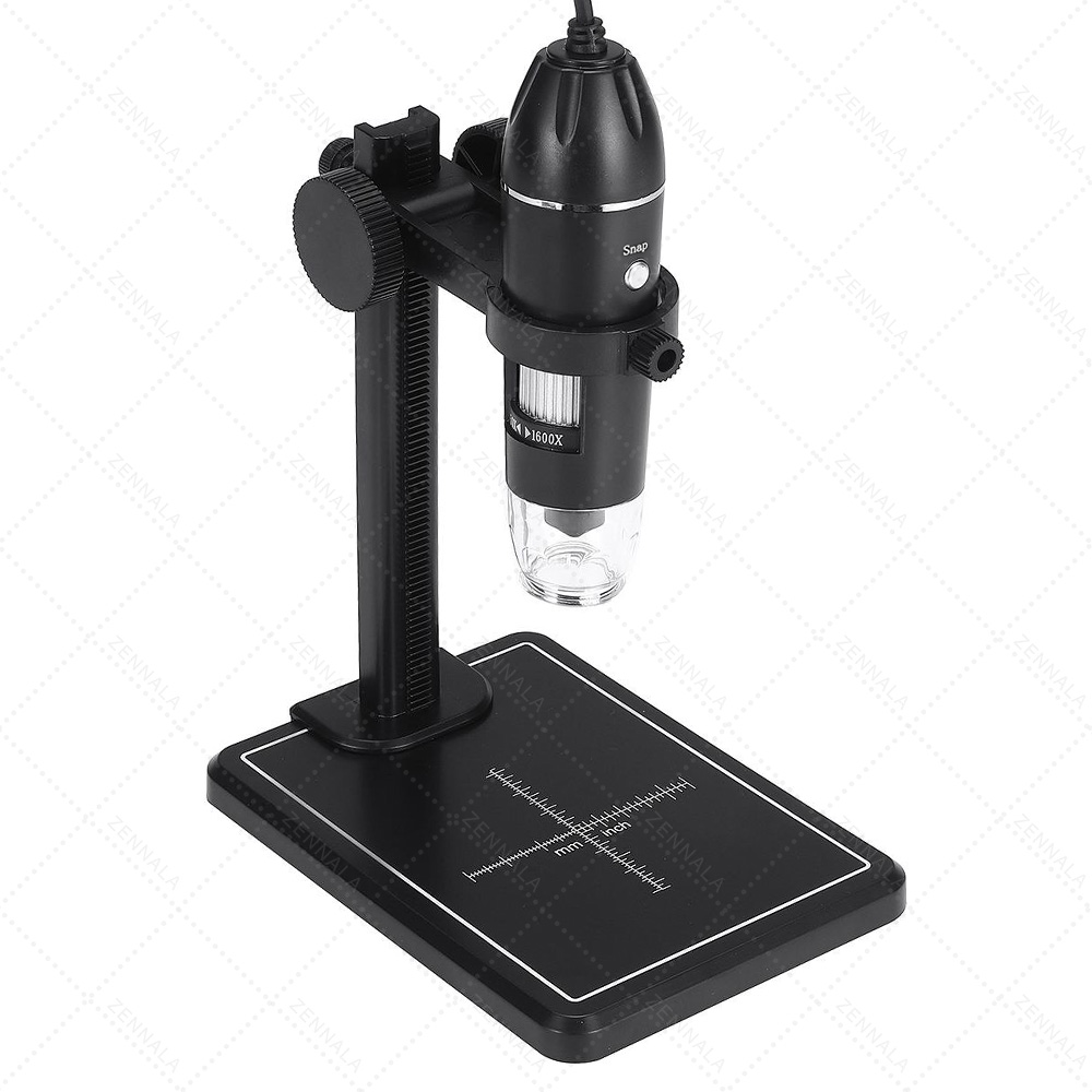 กล้องจุลทรรศน์ USB/micro/typeC 1600X mobile-PC แบบขาตั้ง + ฐานวางวัตถุ รุ่น DG02