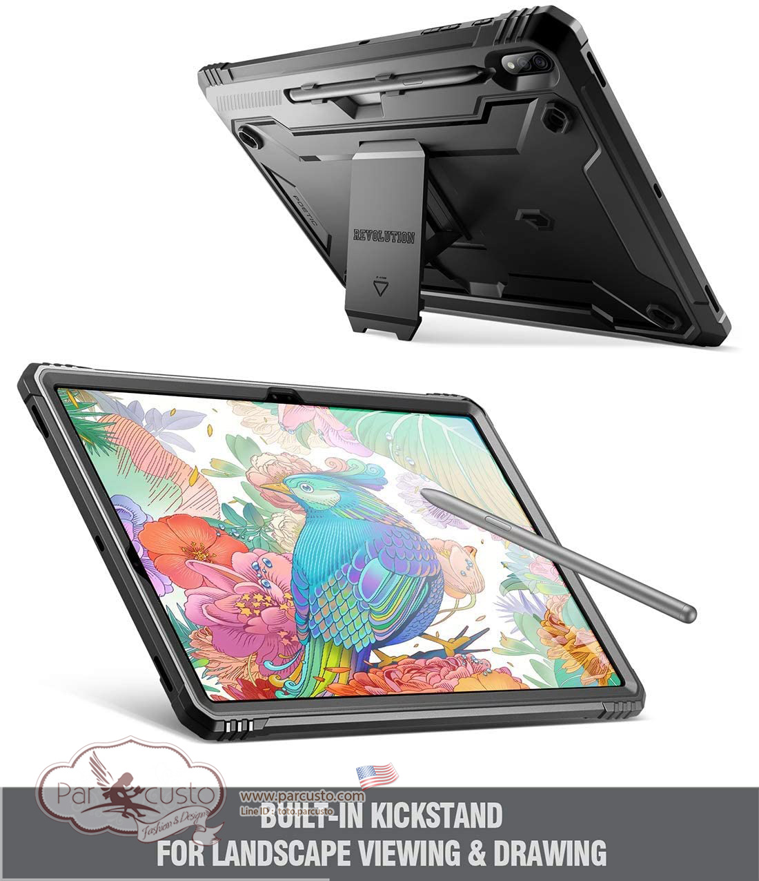 เคสกันกระแทก Samsung Galaxy Tab S7 Plus 12.4 inch 2020 [Revolution Series] จาก Poetic [Pre-order USA]