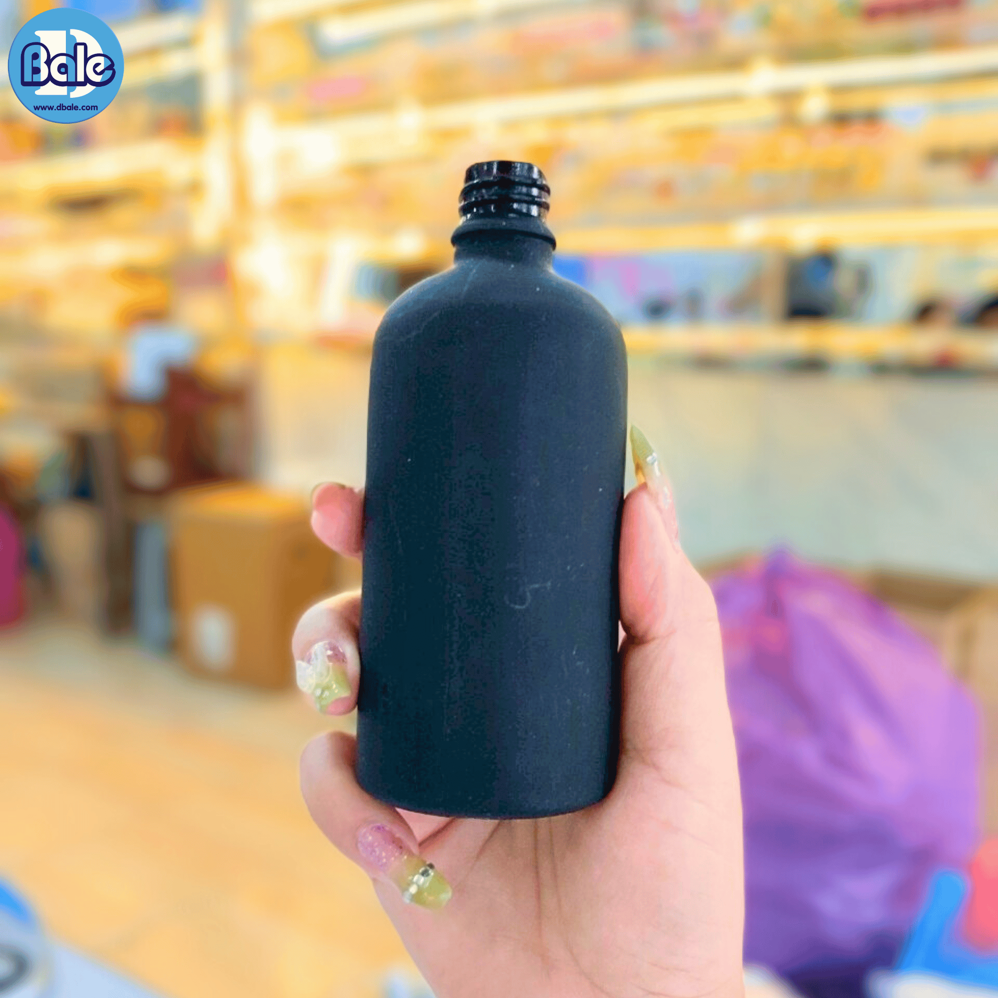 jyblf 100ml. ขวดแก้วอโรมา สีดำขุ่น
