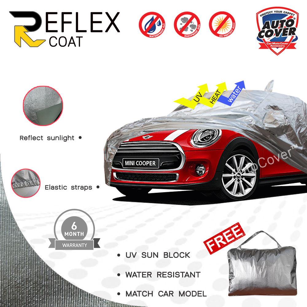 ผ้าคลุมรถเข้ารูป รถ MINI COOPER S HATCH รหัส F56 ปี 2014-2023 ผ้าคลุมกันแดด กันไอร้อน กันน้ำ รุ่น REFLEX COAT