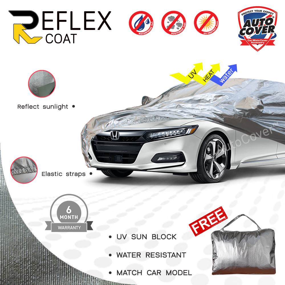 ผ้าคลุมรถเข้ารูป 100% รถ HONDA ACCORD GEN 10 ปี 2019-2023 ผ้าคลุมกันแดด กันไอร้อน กันน้ำ รุ่น REFLEX COAT