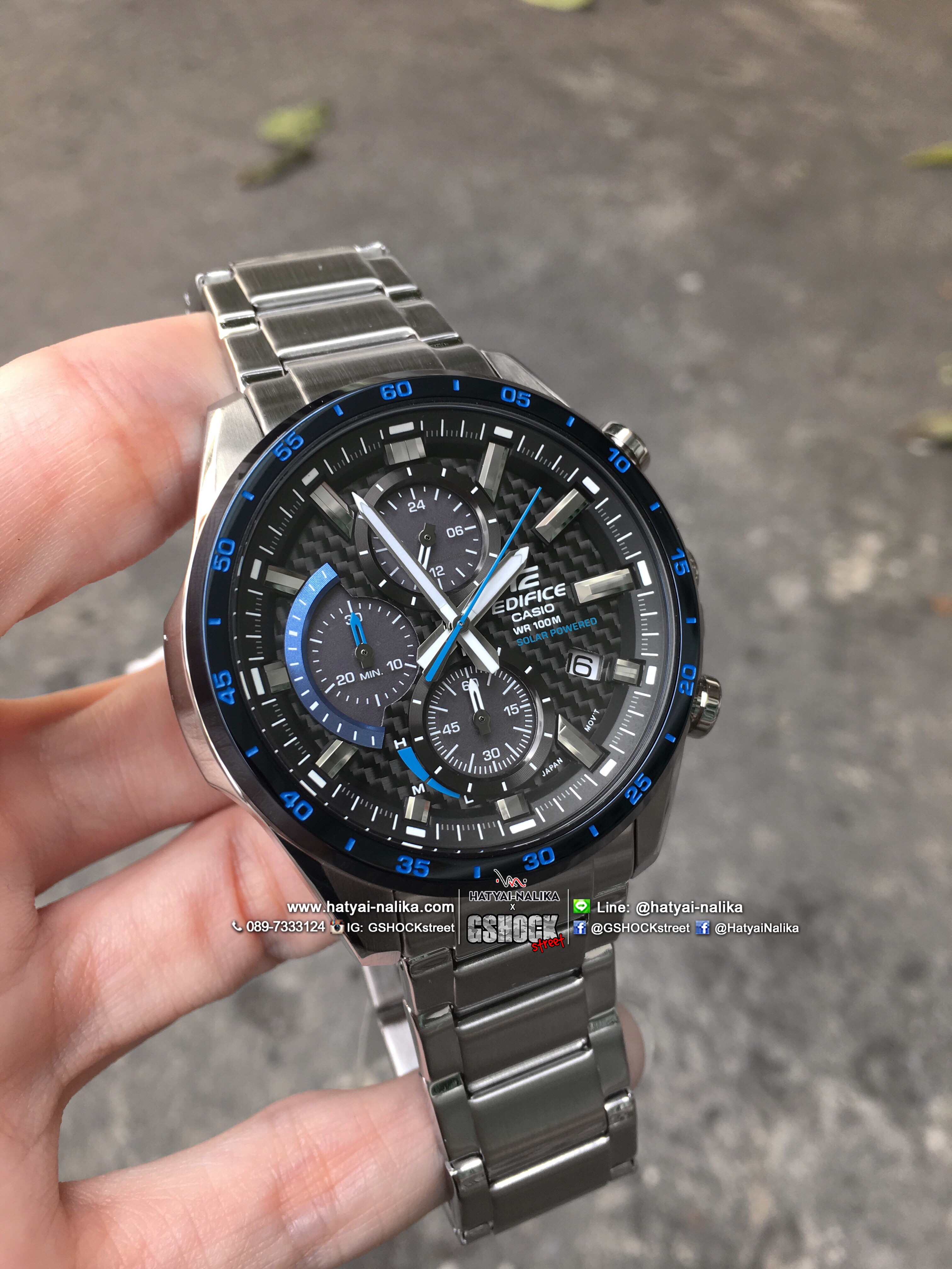 นาฬิกา Casio EDIFICE Solar-Powered CHRONOGRAPH รุ่น EQS-900DB-2AV ของแท้ รับประกัน 1 ปี