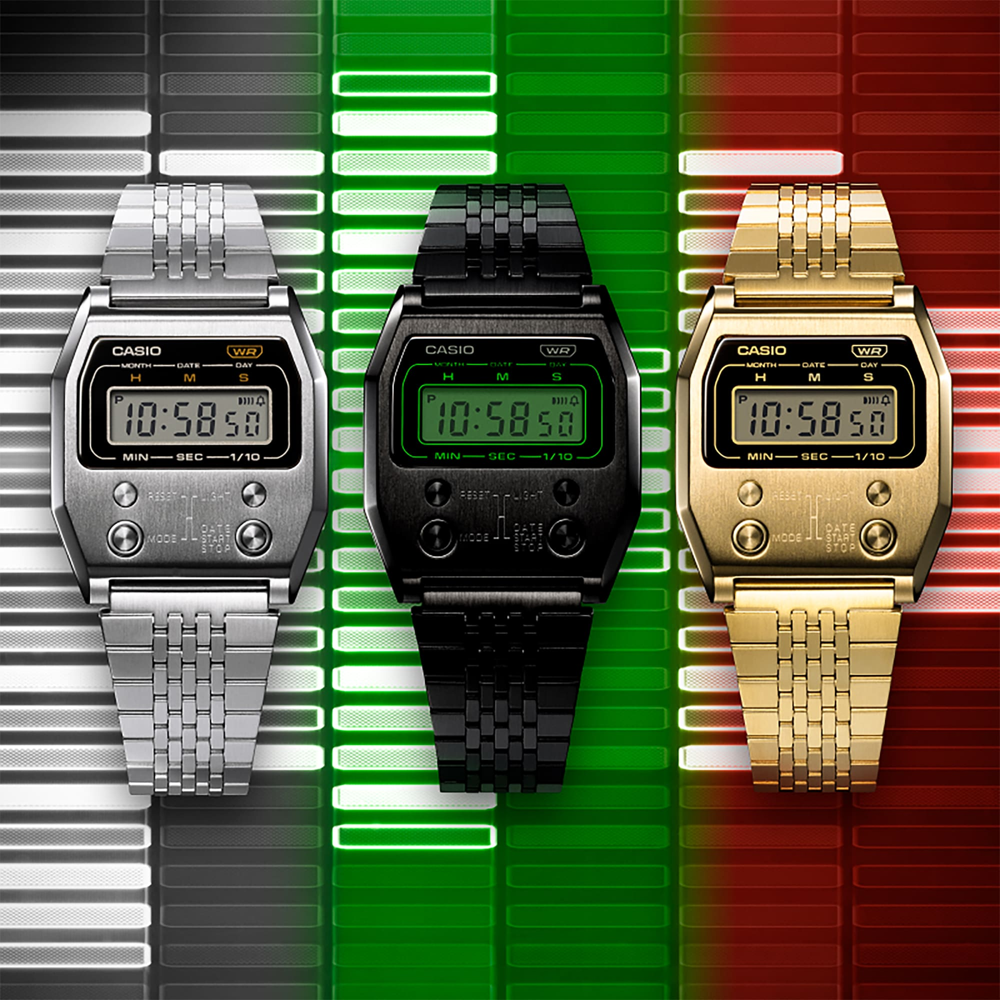 นาฬิกา Casio DIGITAL Vintage A-1100 series รุ่น A1100B-1 ของแท้ รับประกัน1ปี