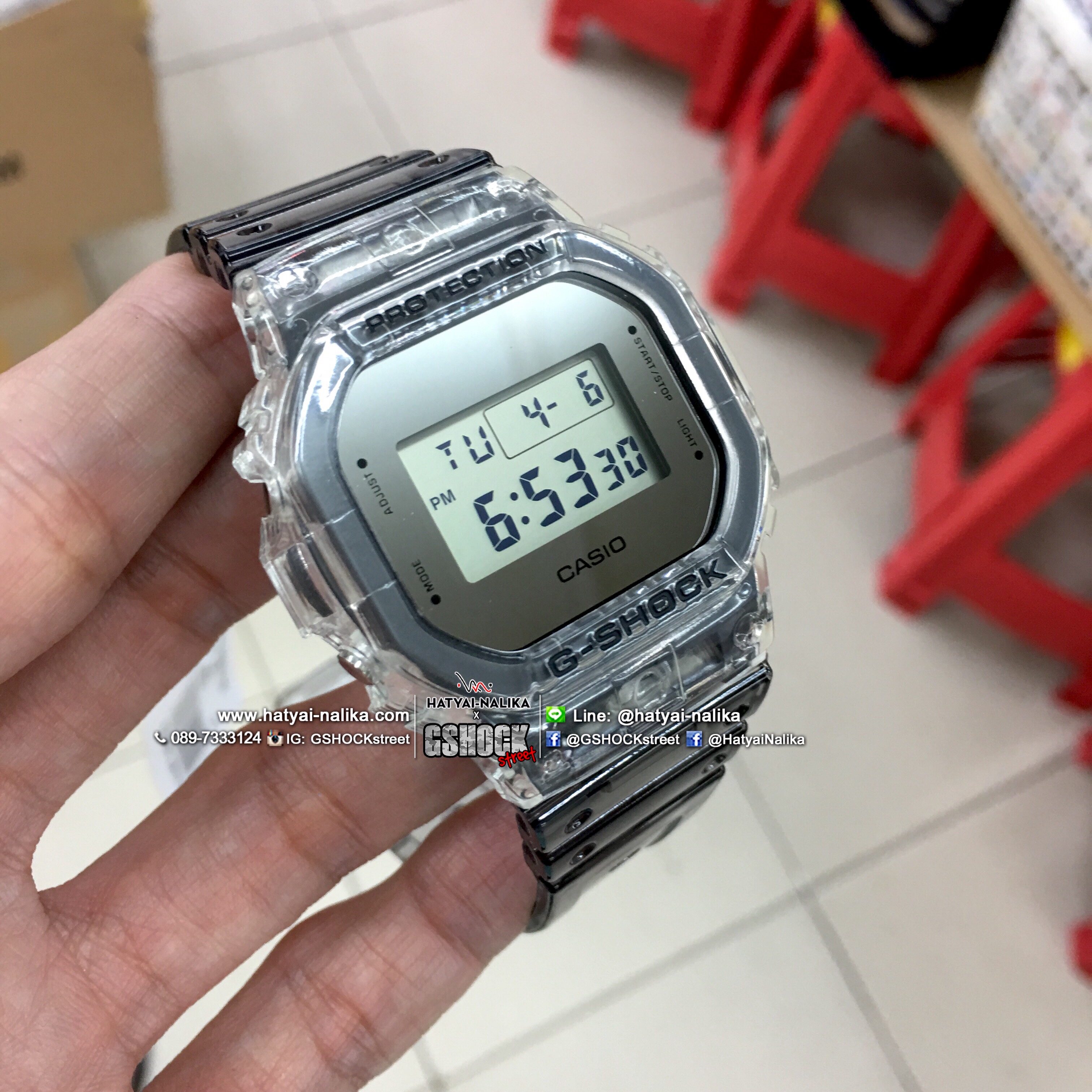 นาฬิกา Casio G-Shock Special color SKELETON series รุ่น DW-5600SK-1 ของแท้ รับประกัน1ปี