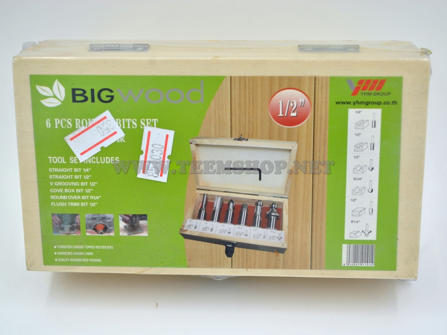 BIGWOOD ชุดดอกเราเตอร์ 1/2” 4หุน 6ตัวชุด