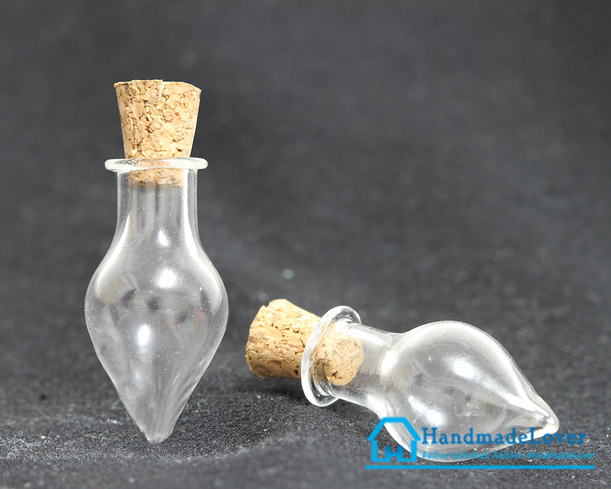 ขวดแก้วจิ๋ว (ฝาจุกไม้ก๊อก) ขนาด 30 x 15 มม.(1.2 ml) [มีราคาส่ง]