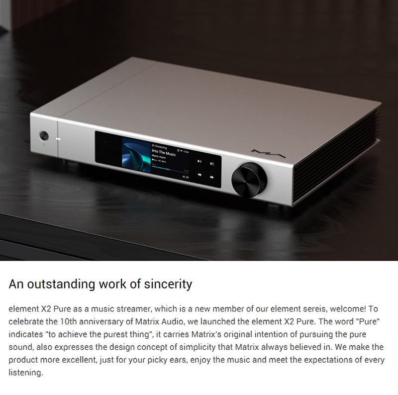 Matrix Audio Element X2 Pure Music Streamer เครื่องเล่นเพลงเครือข่ายแบบตั้งโต๊ะ ประกันศูนย์ไทย